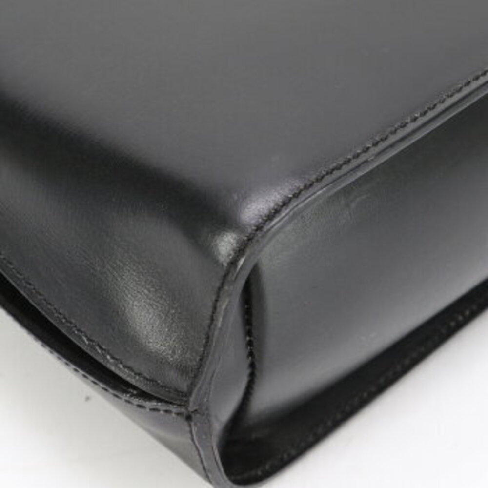 Celine top handle leather handbag tote shoulder bag black MME - Picture 10 of 14